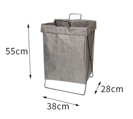 Foldable Linen-Look Laundry Basket, 38 x 28 x 55 cm