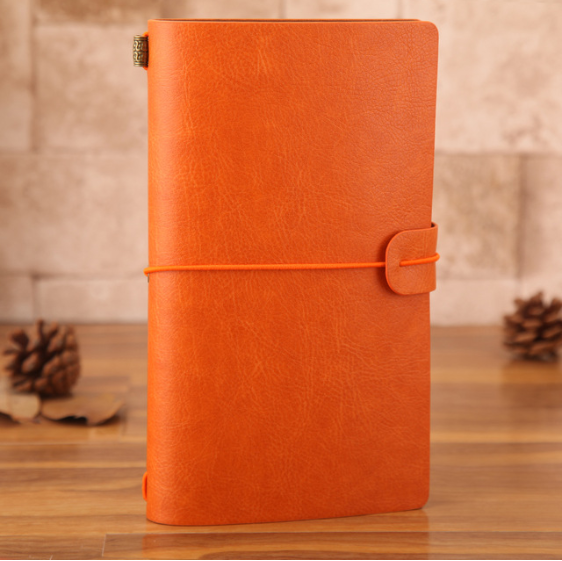 Vintage PU Leather Travel Journal with Strap, A6