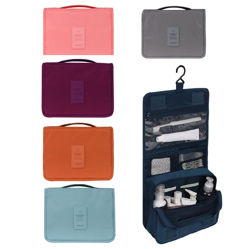 Hanging Oxford Cloth Toiletry Bag with Hook, Travel Makeup Organizer