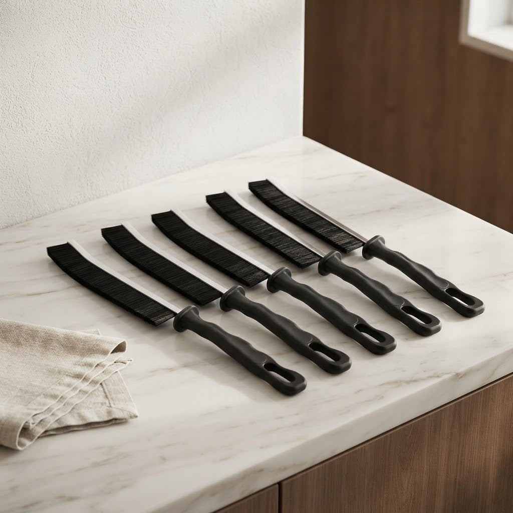 Narrow Crevice Cleaning Brushes with Stainless Steel Bristles, 6-Pack