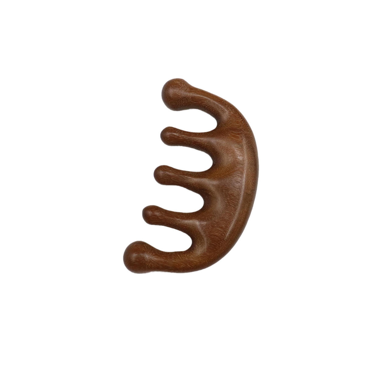 Golden Sandalwood Five-Tooth Scalp Massage Comb, Multiple Shapes