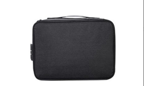 Travel Document Organizer Bag, Polyester, Black, Grey or Blue