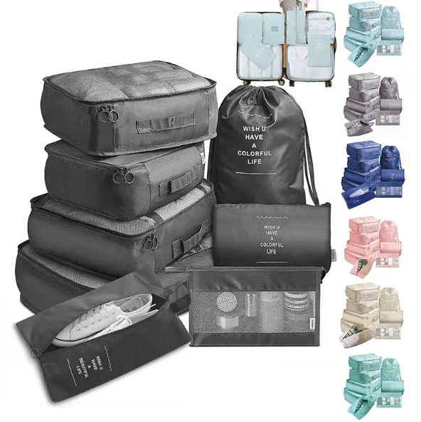 8-Piece Packing Cube and Luggage Organizer Set