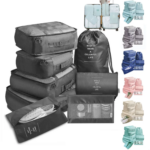 8-Piece Packing Cube and Luggage Organizer Set