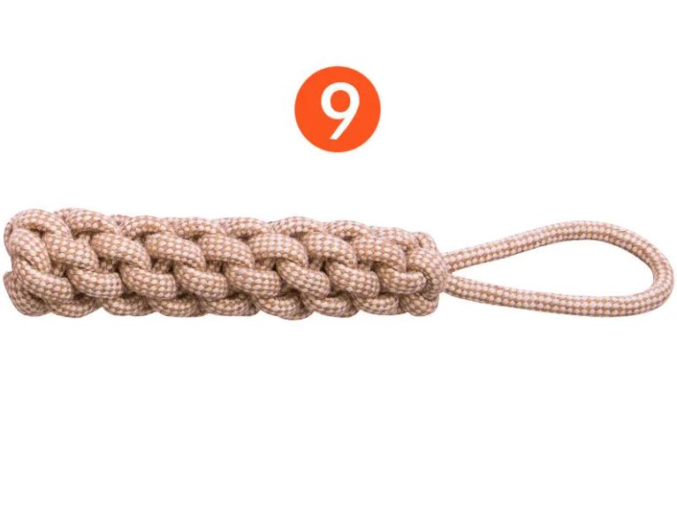 Cotton and Hemp Rope Dog Toy Set, 9 Pack or Single Styles