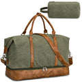 Canvas Weekender with Toiletry Bag and Shoe Compartment, Army Green