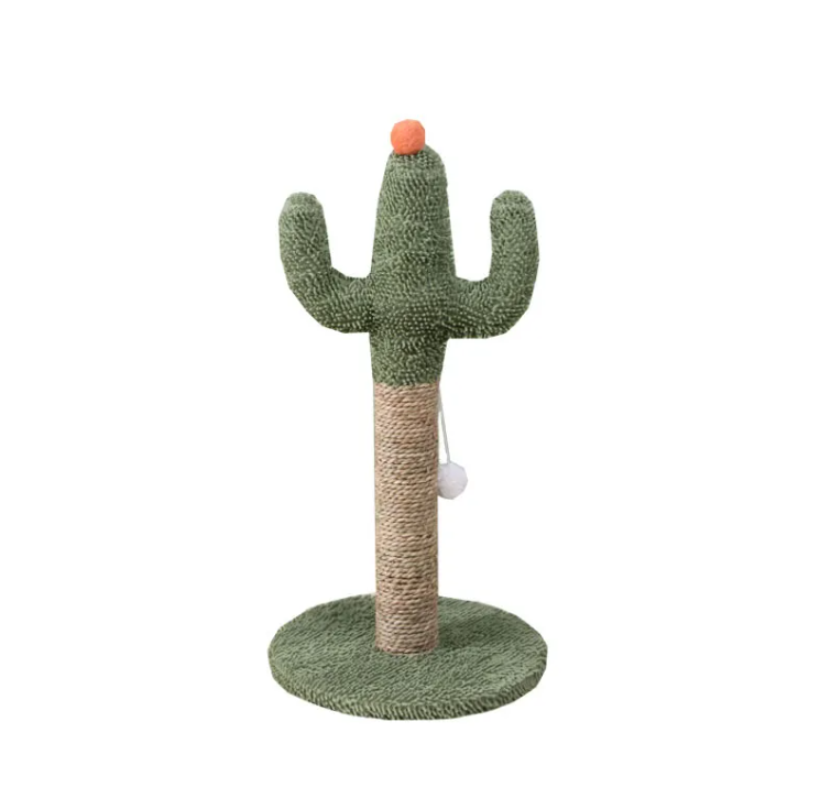 Cactus Cat Scratching Post with Sisal and Sea Straw Rope, 60 cm