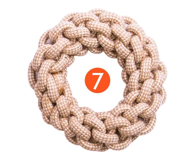 Cotton and Hemp Rope Dog Toy Set, 9 Pack or Single Styles