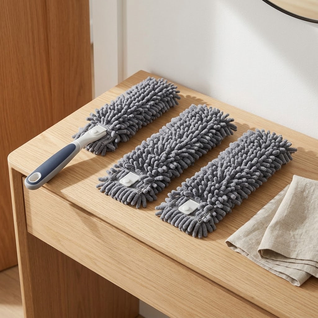 Chenille Microfiber Duster Refills, Washable, 2-Pack, Gray