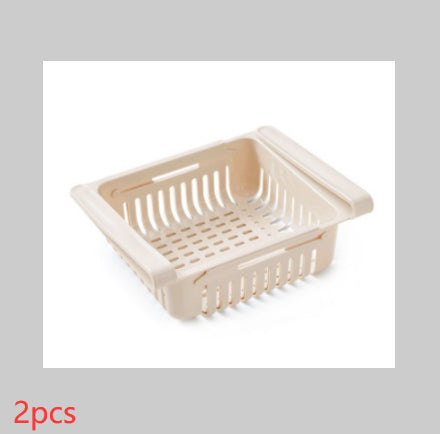 Telescopic Refrigerator Storage Baskets, Multi-Color