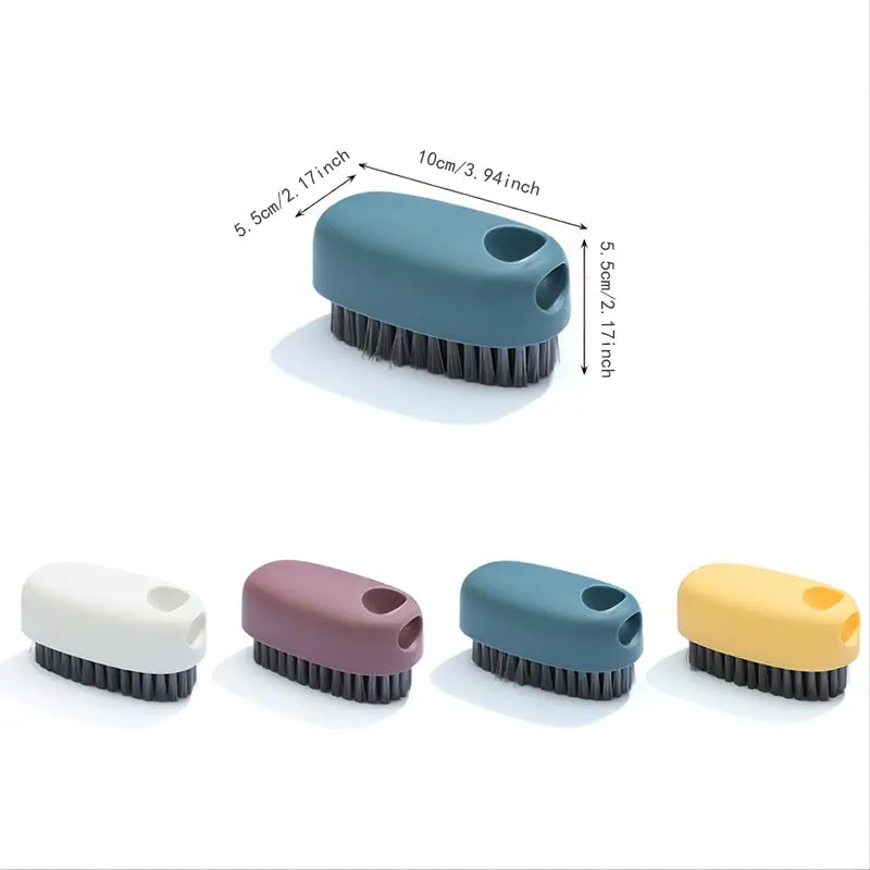 Compact Soft-Bristle Laundry Scrub Brush, 2.17 x 3.94 in