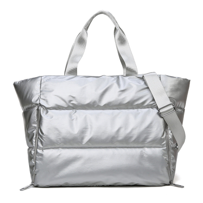 Women's Nylon Gym Bag with Soft Handle and Shoulder Strap