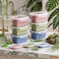 Collapsible Stacking Silicone Food Containers, 11.8 oz, Set of 6