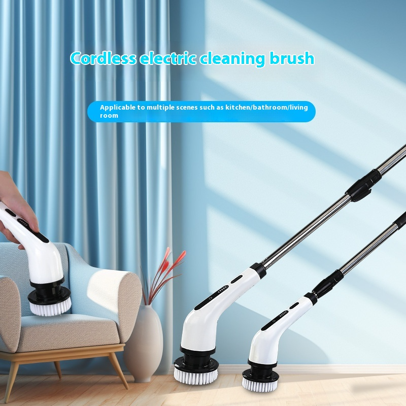 Electric Cleaning Brush with Interchangeable Heads for Grout