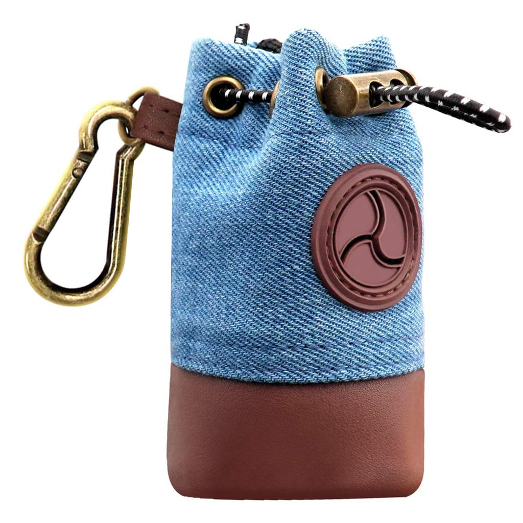 Canvas Dog Poop Bag Holder with Metal Clip, 1 Roll Included