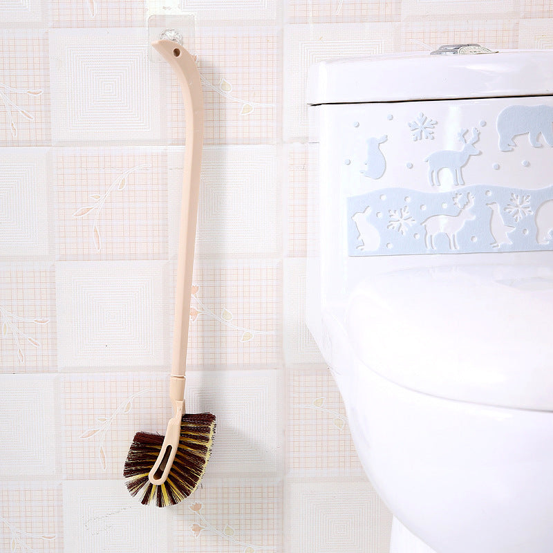 Plastic Toilet Brush with Ergonomic Handle, Brown