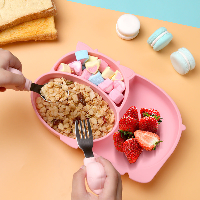 Divided Silicone Suction Plate for Baby Mealtimes, Multiple Options