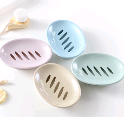 Draining Soap Dish, 15.5 x 11.5 cm, Blue, Green, Pink or Khaki