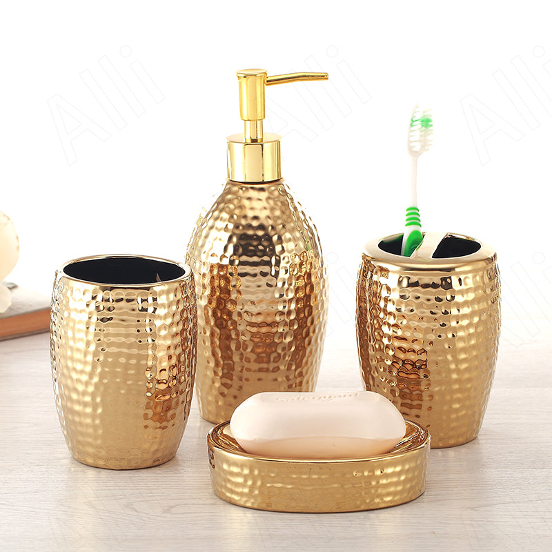 Ceramic Relief Bathroom Accessories, Sold Individually or as a Set
