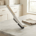 Stove Top and Grout Cleaning Brush with Hard Wire Bristles, White