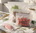 Reusable PEVA Food Storage Bags with Double Zipper, S, M and L