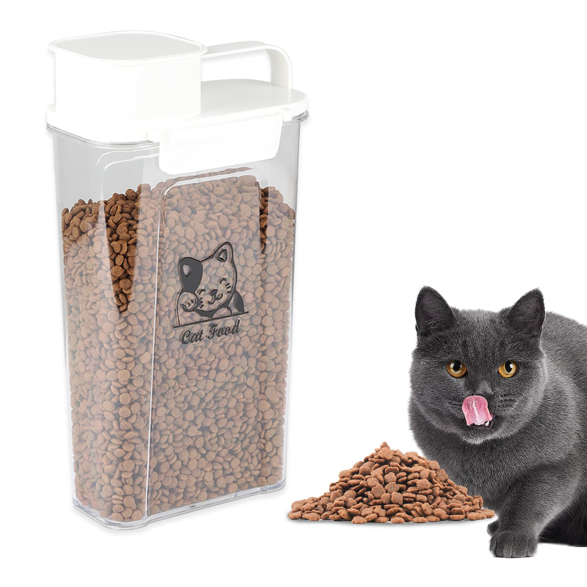 Airtight Pet Food Container with Pour Grip and Handle, 3.5 L