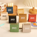 Mini Desktop Coil Paper Calendar Planner, Nine Solid Colors