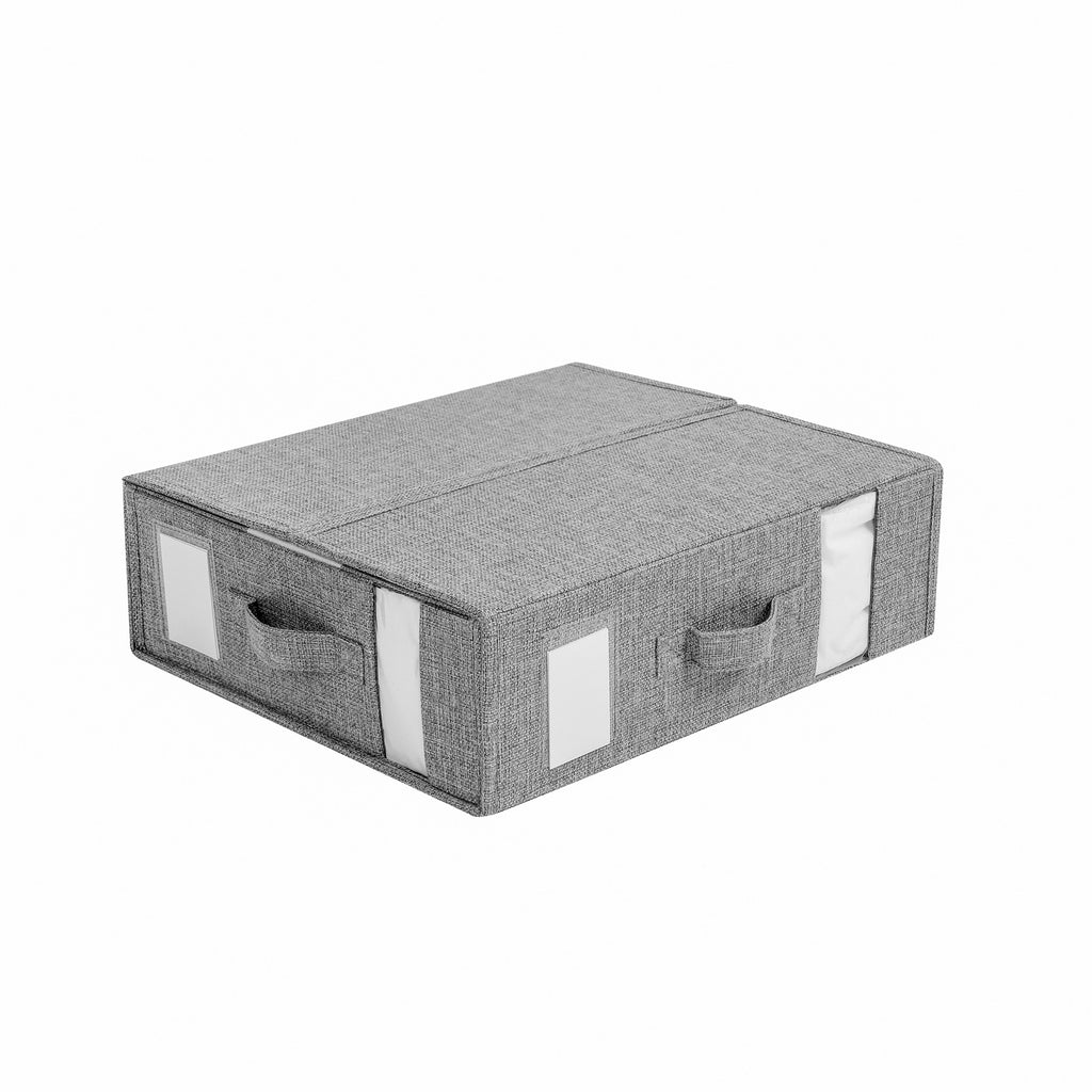 Linen-Look Bedding Storage Boxes, 38 x 32 x 11.5 cm
