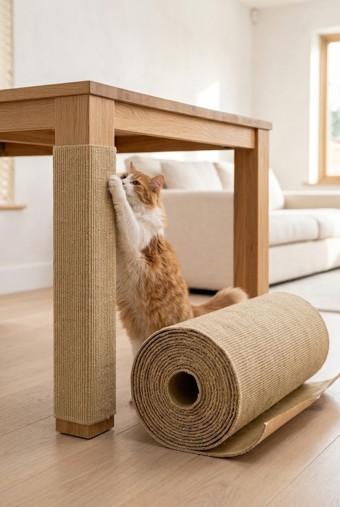 Trimmable Self-Adhesive Jute Cat Scratching Mat, 78.7 x 15.8 in