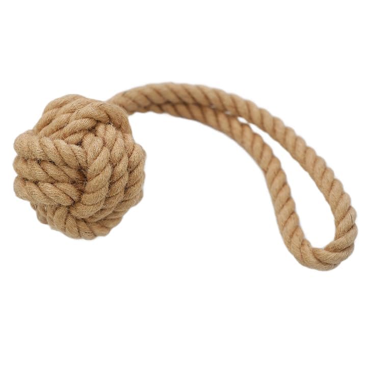 Handmade Natural Hemp Tug Rope Ball Dog Toy