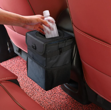 Foldable Waterproof Car Trash Can, 6 L, Black