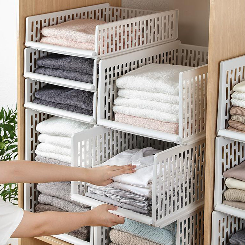 Pull-Out Wardrobe Basket Rack, Tool-Free Install