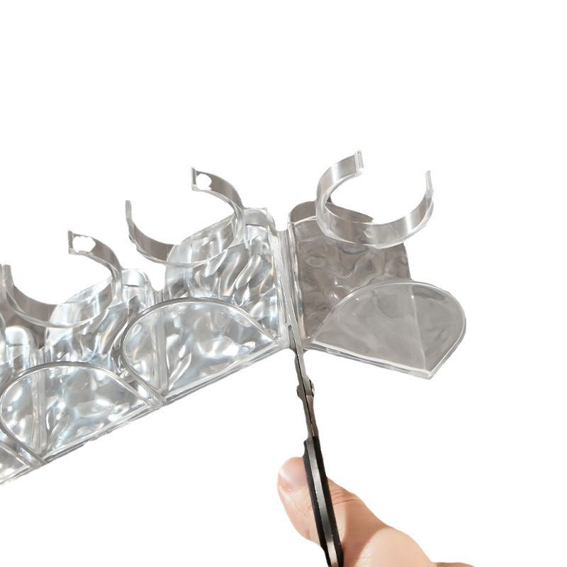 Clear Glacier-Pattern Bathroom Organizer for Toothbrushes and Skincare