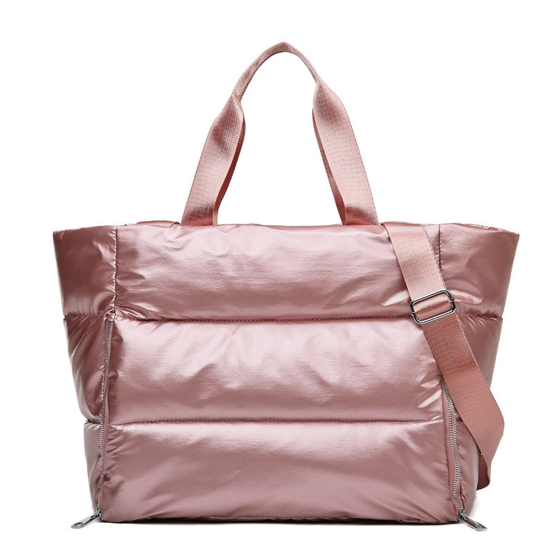Women's Nylon Gym Bag with Soft Handle and Shoulder Strap