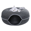 Detachable Felt Donut Cat Tunnel Bed with Peek Hole, 50 cm