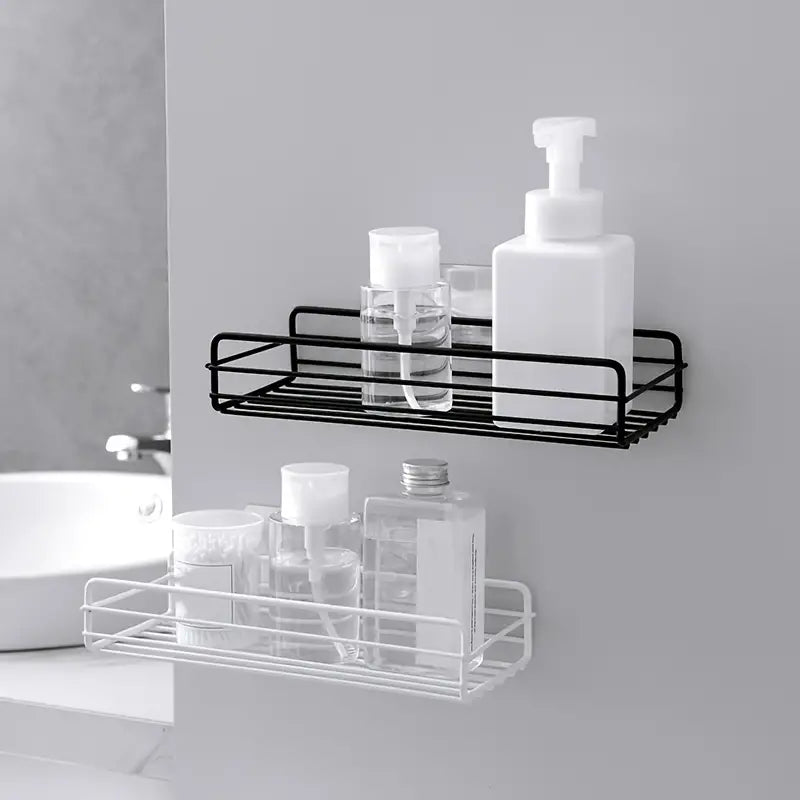 No-Drill Wrought Iron Wall Shelf for Bathroom or Kitchen