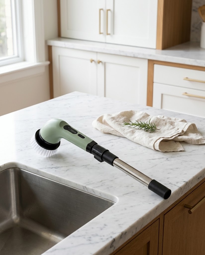 Dual Cleaning Brush with Interchangeable Detail and Large Heads