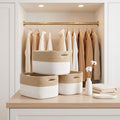 Collapsible Cotton Rope Storage Baskets, 15 x 10 in, Set of 3
