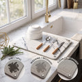 Diatomaceous Earth Dish Drying Stone, Marble White