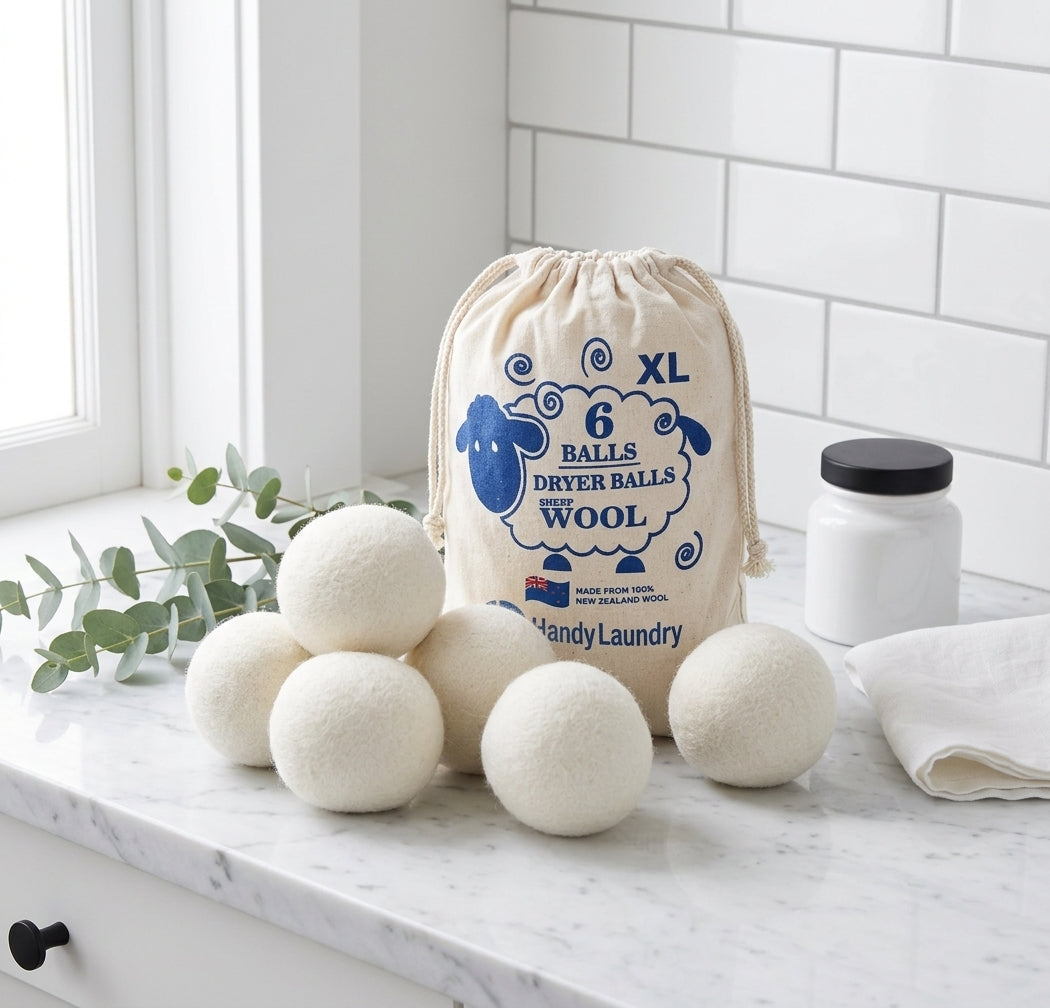 XL New Zealand Wool Dryer Balls, Reusable, 6 Pack