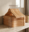 Solid Lotus Wood Hangers with Notches and Pant Bar, 30 Pack