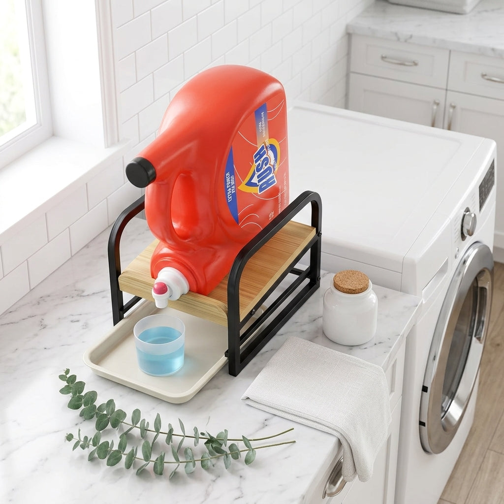Laundry Detergent Holder with Built-In Drip Tray
