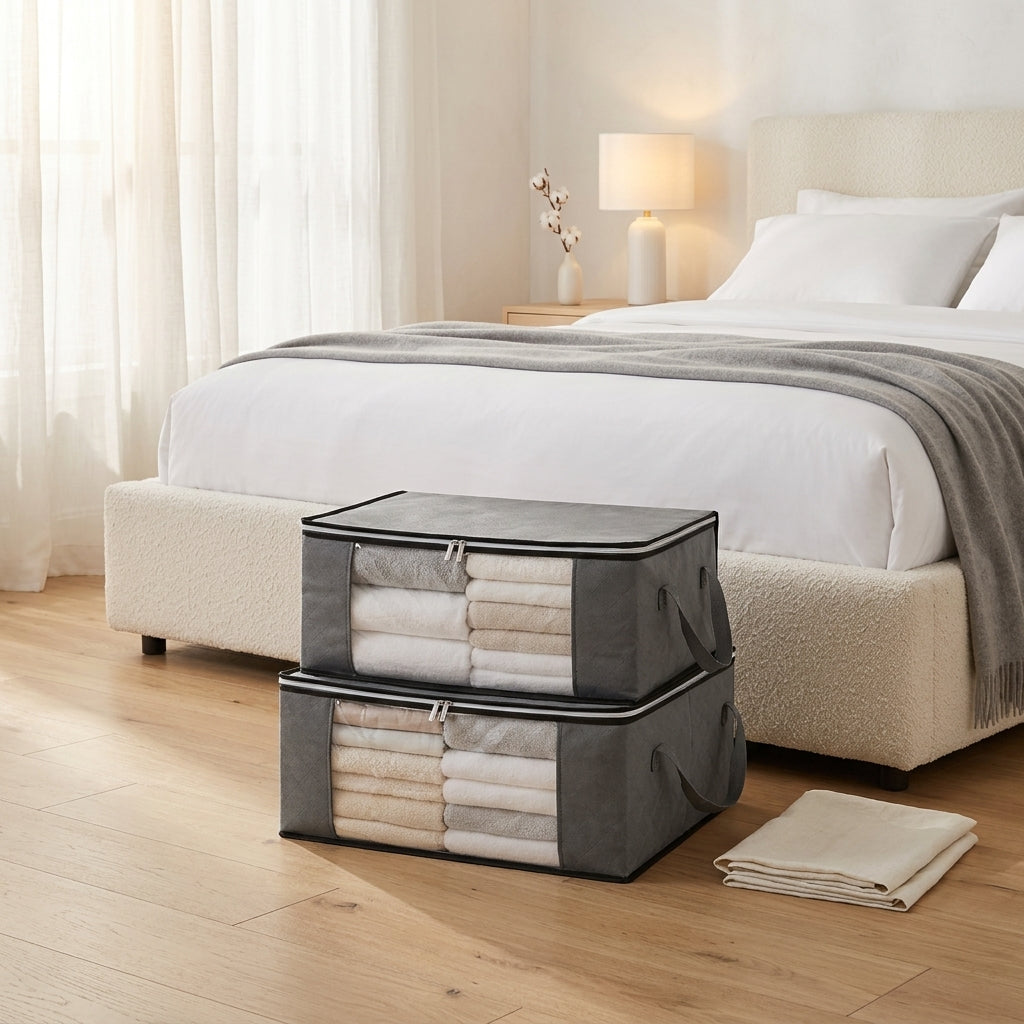Large Non-Woven Quilt Storage Cube, 58 x 31 x 30 cm