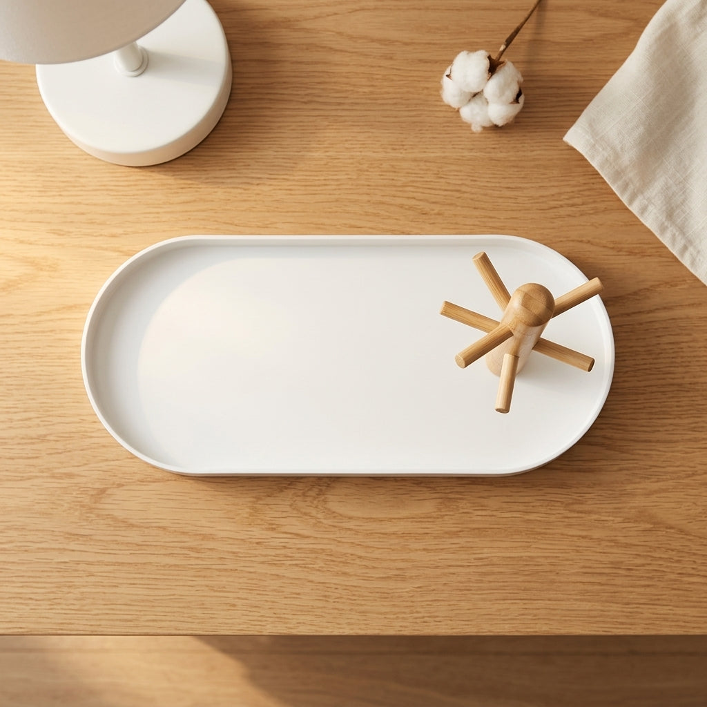 3-Tier Solid Wood Key Tray Catchall for Entryway Table