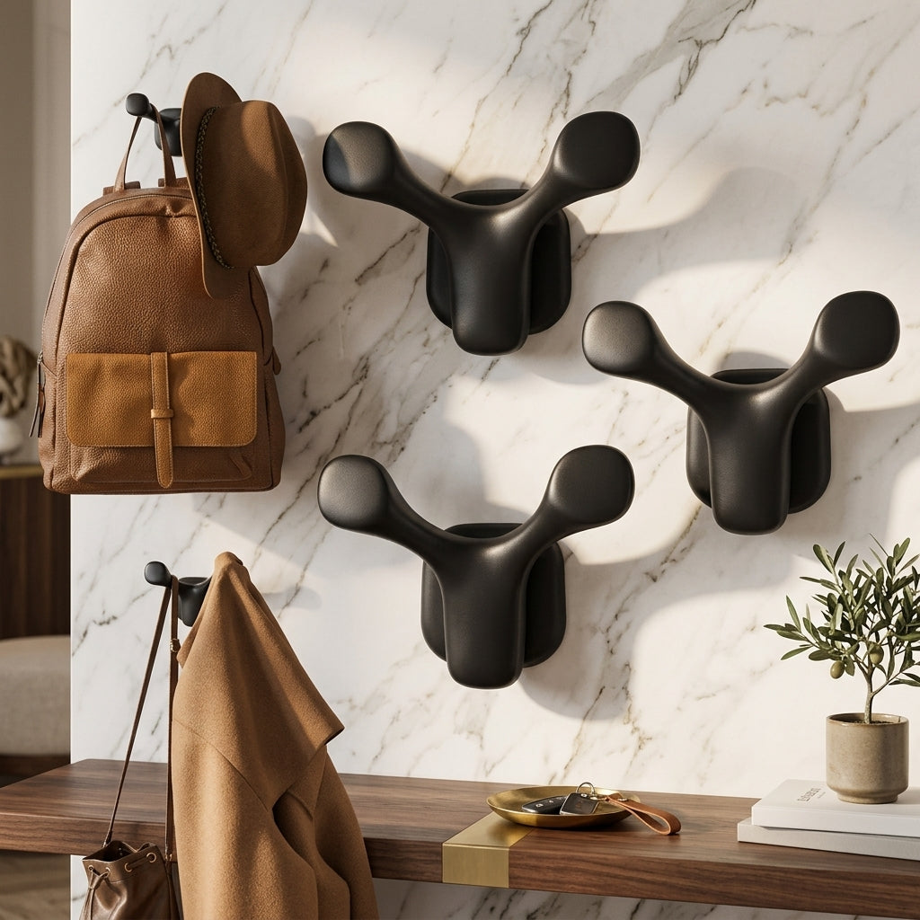 Heavy-Duty Rubber-Coated Magnetic Hooks, 4-Pack
