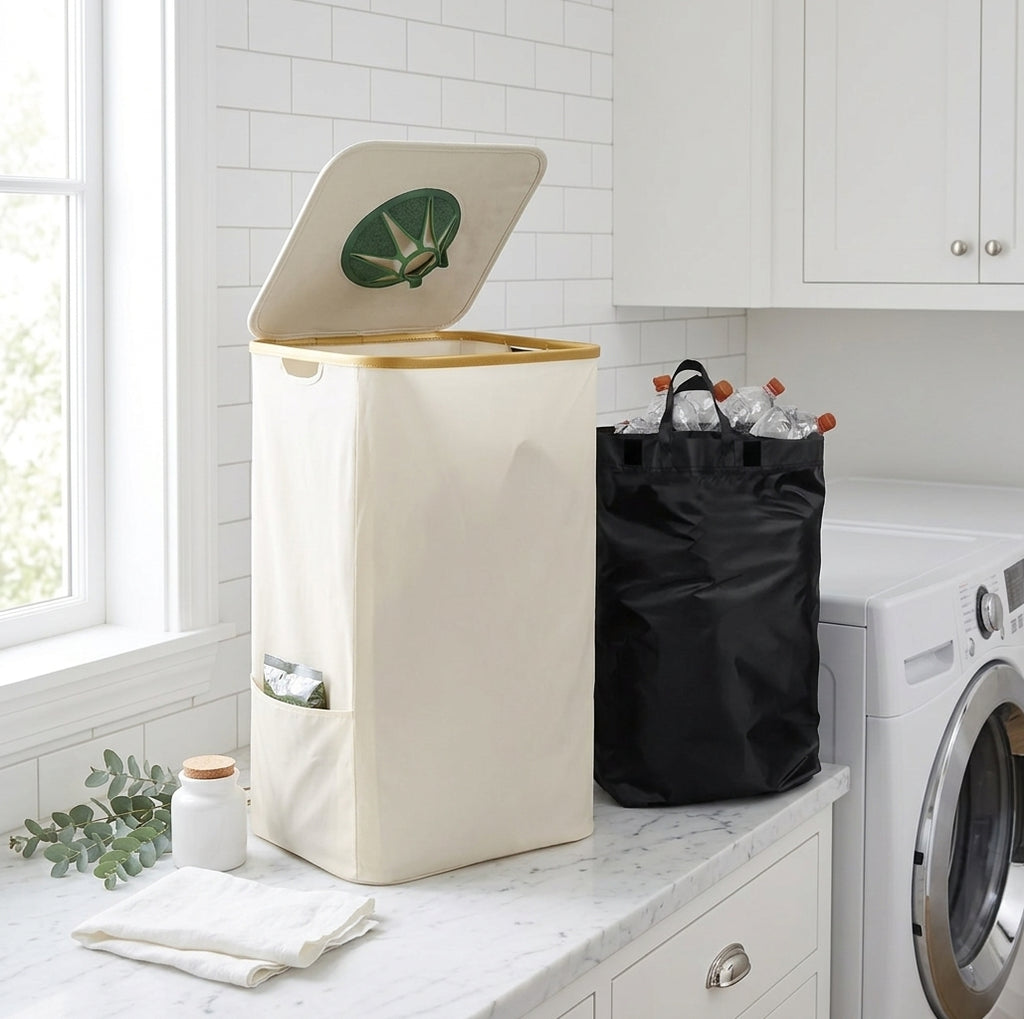 Foldable Storage Basket, 15 x 12 x 10 in, Black or Beige