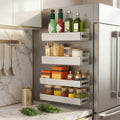 Magnetic Fridge Spice Shelves, 2 Sizes, White, Set of 4