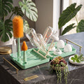 6-in-1 Baby Bottle Brush Kit with Drying Rack and Case, Green