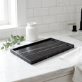 Natural Marble Vanity Tray, 12 x 8 in, Black