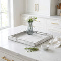 Large Square Wood Ottoman Tray with Handles, 19 x 19 in
